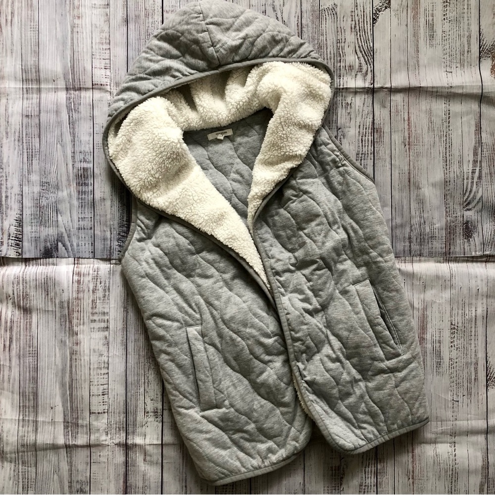 Hooded, fleece lined vest
